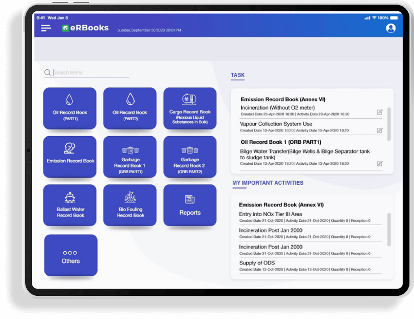 eRBooks Mobile applications for maritime operations